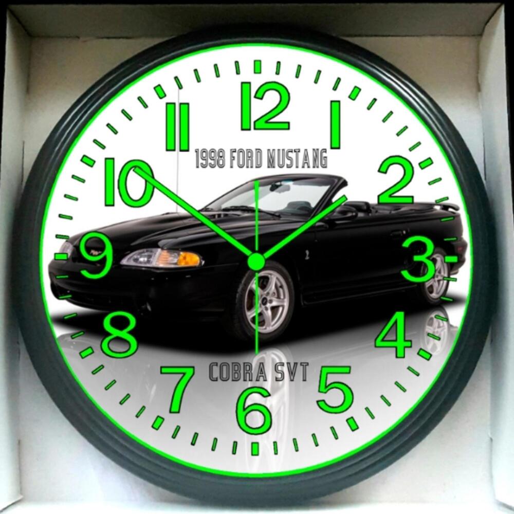 Ford Mustang Wall Clock - Black and Green